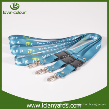 Neue benutzerdefinierte Polyester blauen Lanyard mit Sicherheitsausbruch